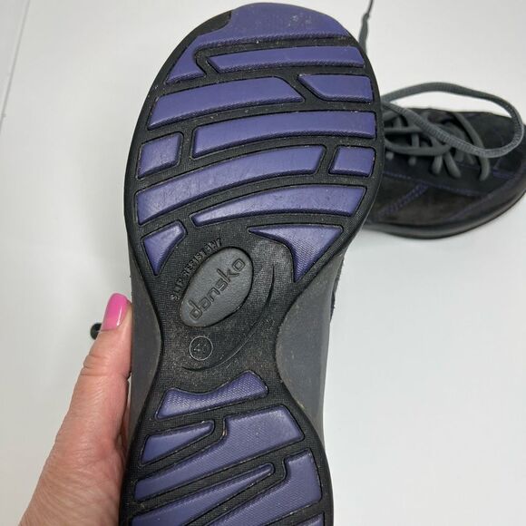 Dansko Sabrina Suede Leather Sneakers Grey Purple Women’s Size 9,5-10 US/EUR 40 - Picture 5 of 11